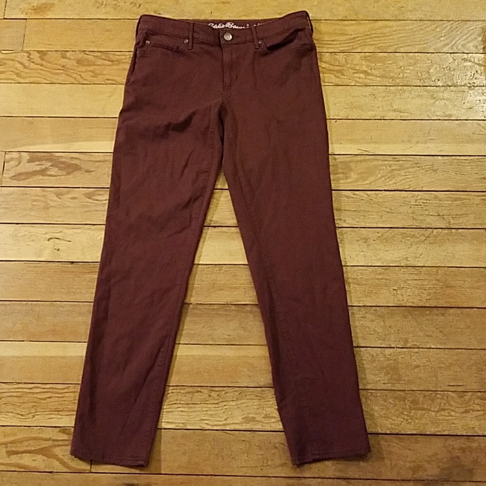Eddie Bauer Slighly Curvy Slim Straight Maroon